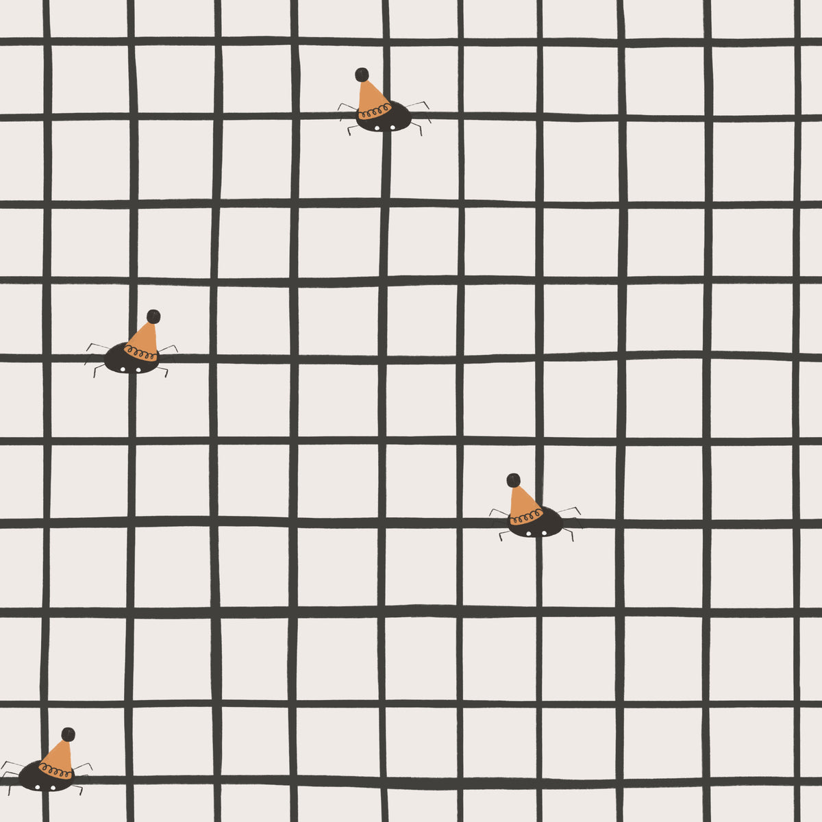 Papier peint Insectes de fête sur grille⁠ -3259356 in your room — zoomed