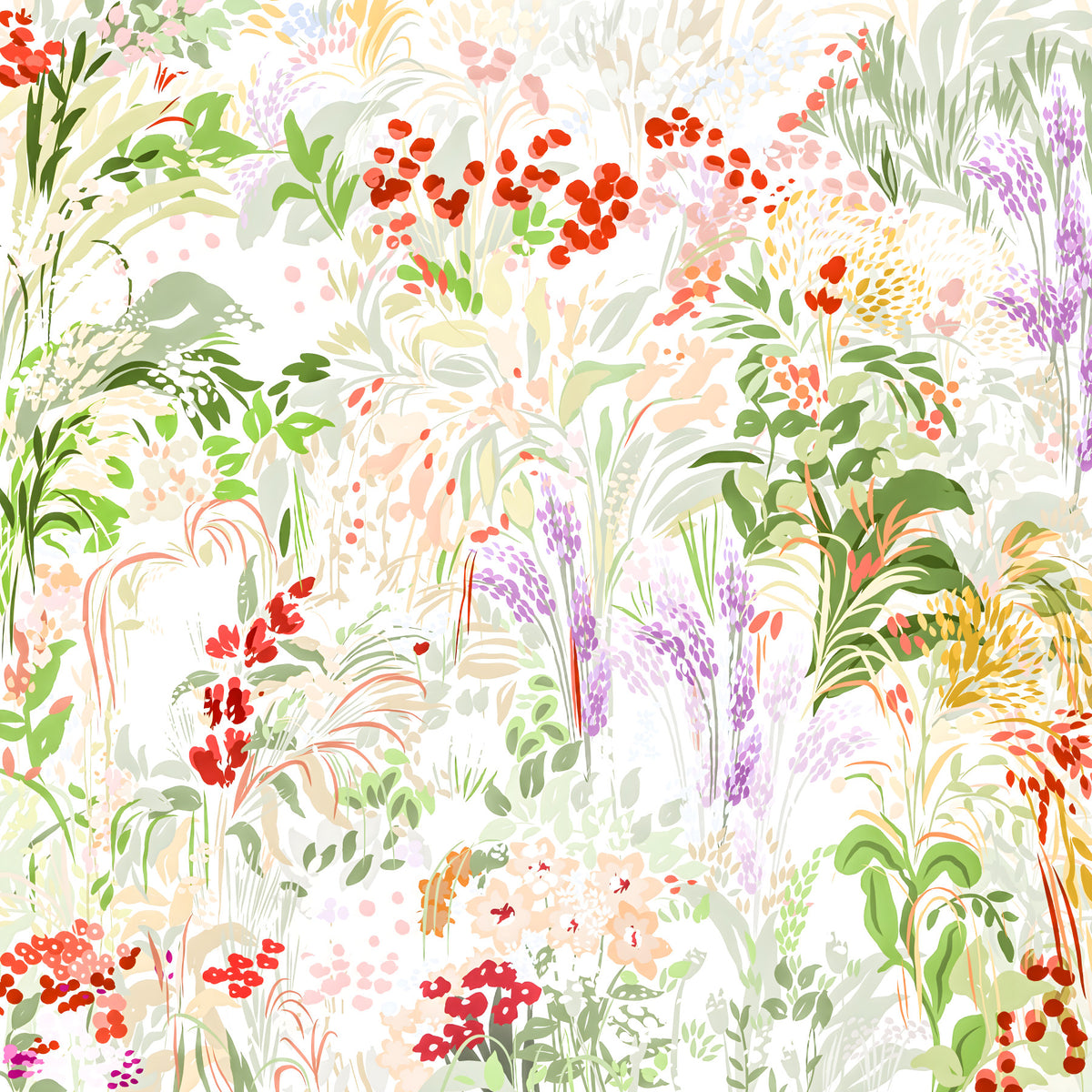 Painterly Meadow Wall Mural in your room — zoomed