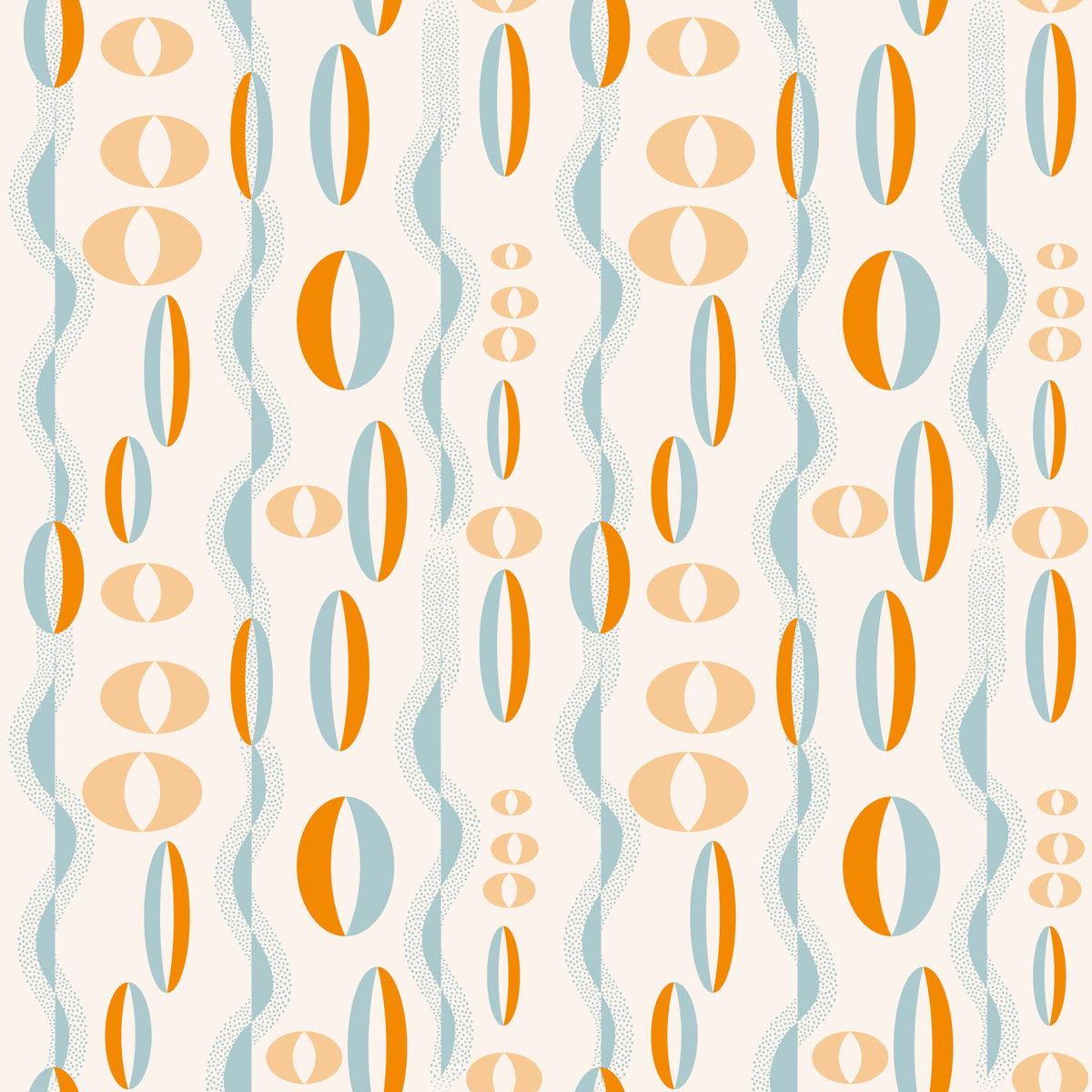 Atomic Era Wall Mural in your room — zoomed
