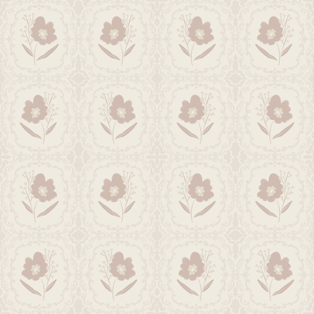 Subtle Floral Serenity Wallpaper⁠ in your room — zoomed