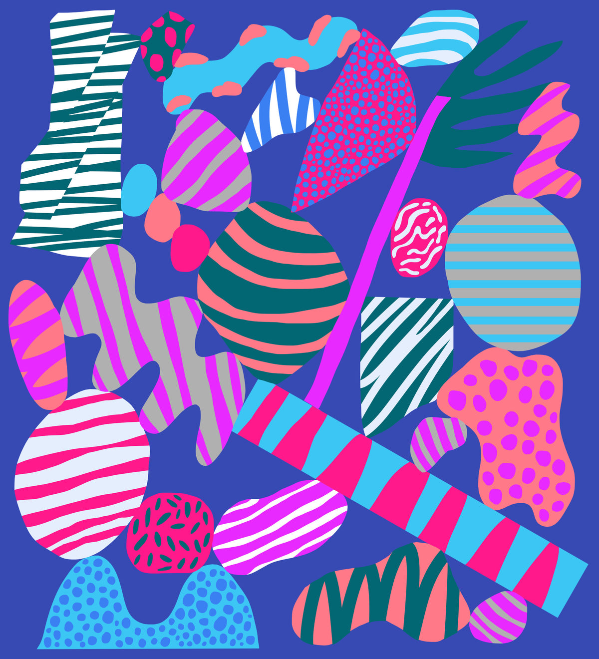 Groovy Geometry Wall Mural in your room — zoomed