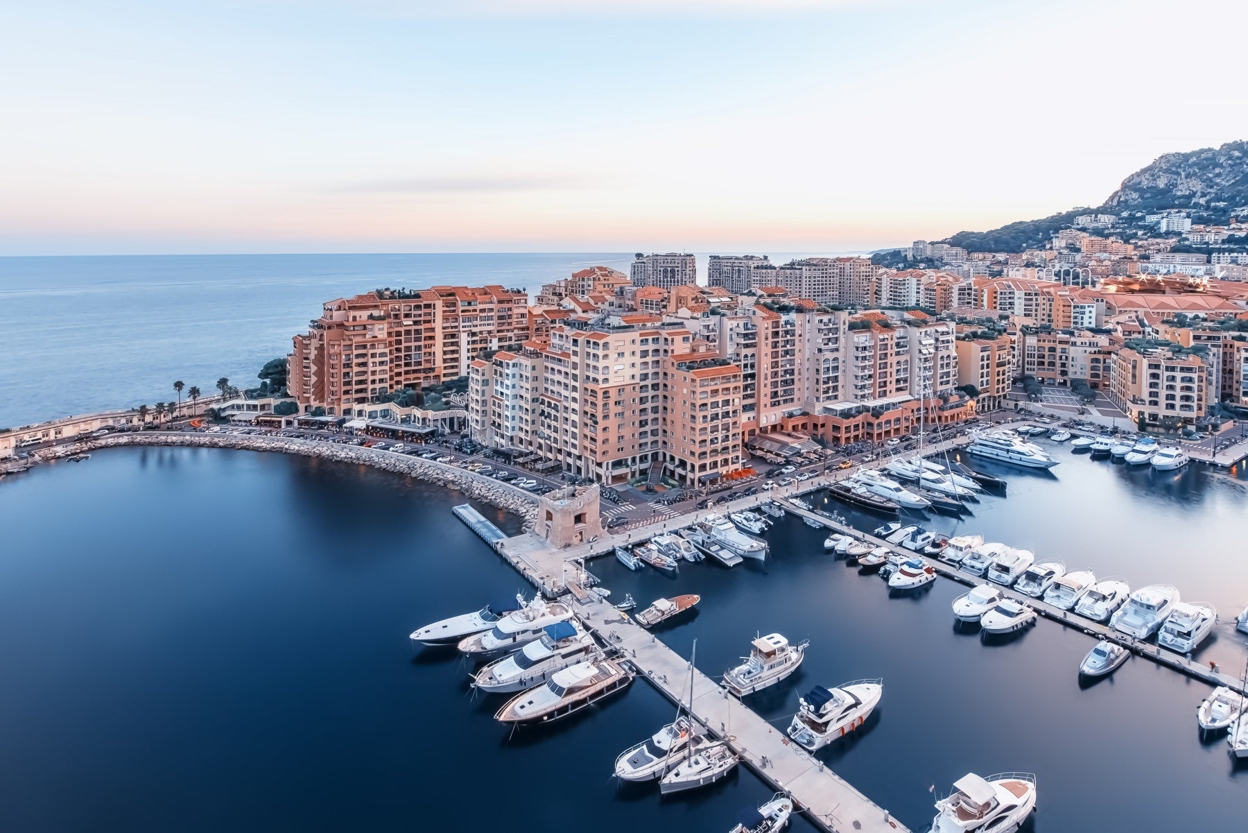 Papier peint panoramique Vue sur le port de Monaco in your room — zoomed