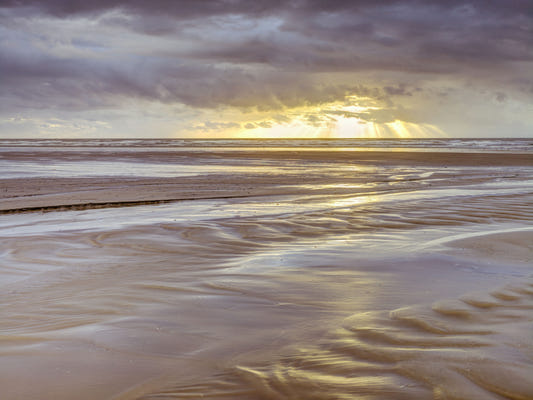 Fresque murale coucher de soleil plage de Blackpool