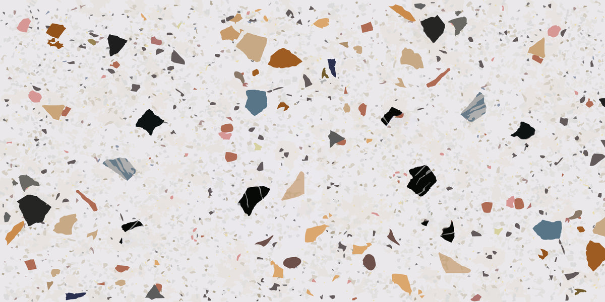 Terrazzo Chic Marble Wallpaper Wall Mural in your room — zoomed