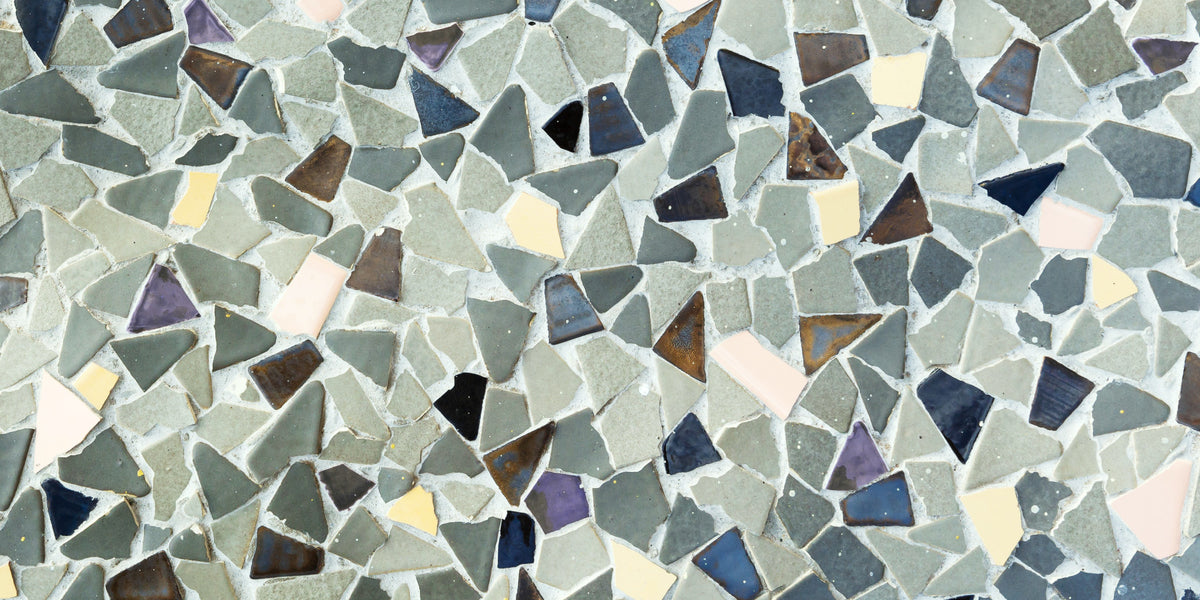 Mosaic Fragments Natural Tile Look Wallpaper Wall Mural in your room