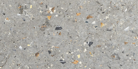 Fossil Stone Grey Terrazzo Texture Wall Mural