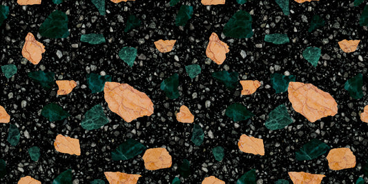 Papel pintado de terrazo de piedra de medianoche