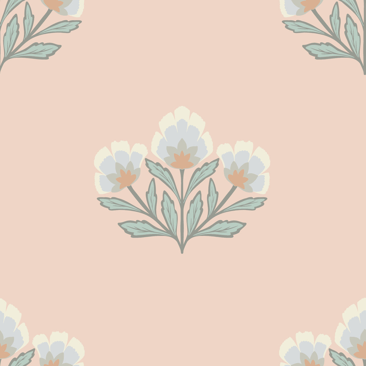 Vintage Bloom Repeat Wallpaper⁠ in your room