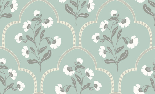 Arched Floral Elegance Wallpaper⁠