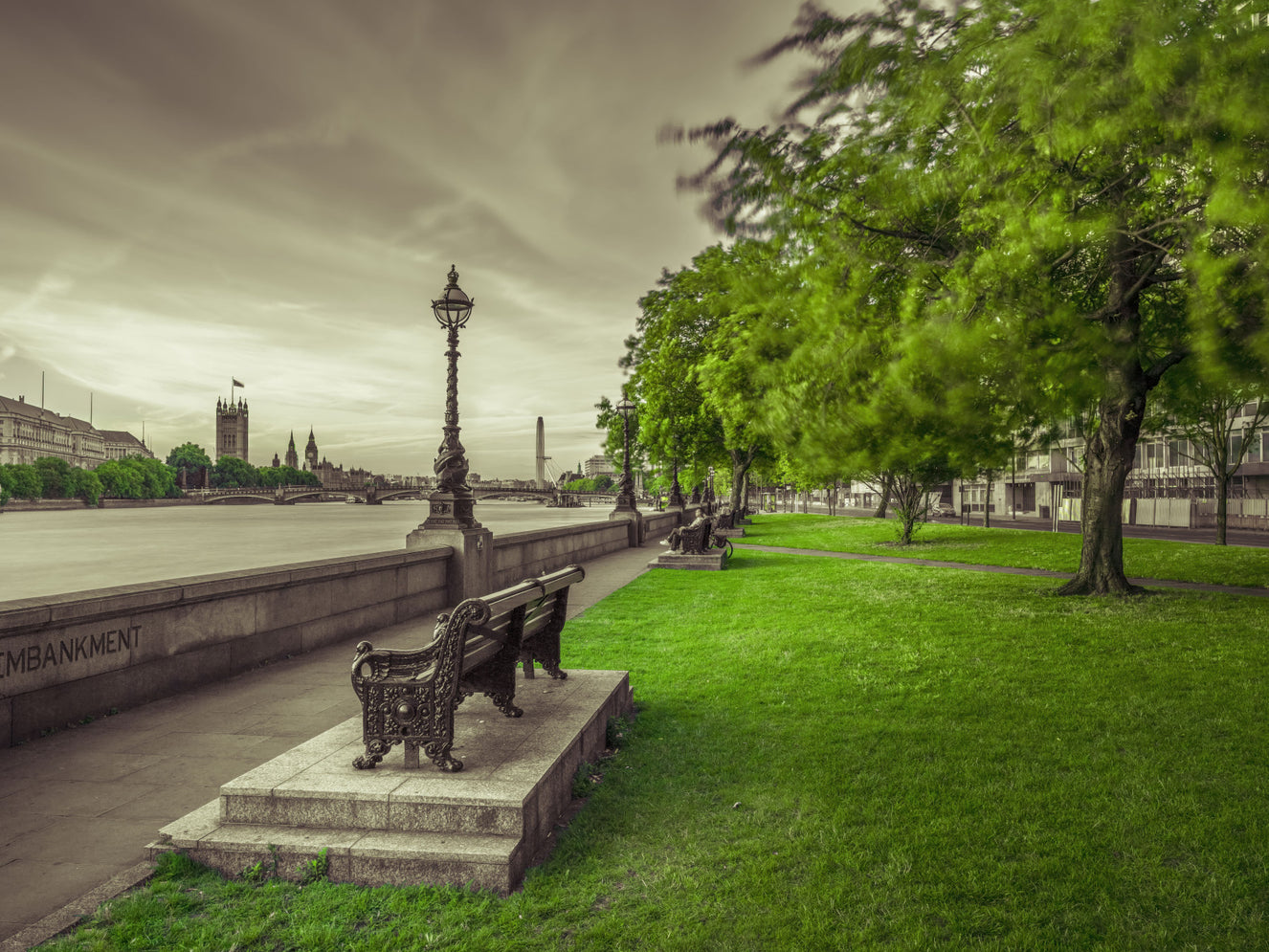 Restful Moments by the Thames Wall Mural
