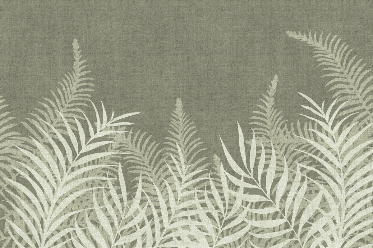 Into The Jungle Sage Wall Mural in your room — zoomed