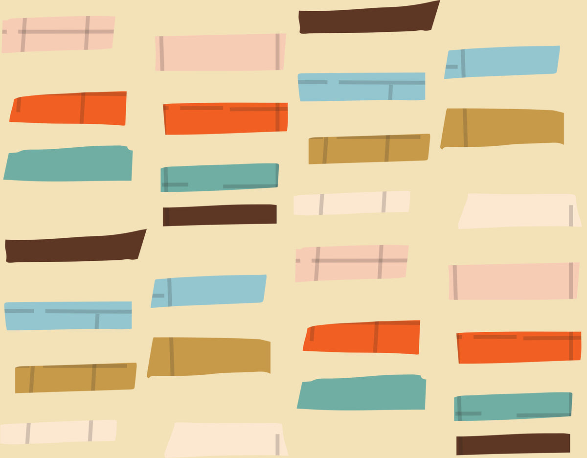 Mid Mod Stacked Blocks Beige Wallpaper⁠ in your room — zoomed