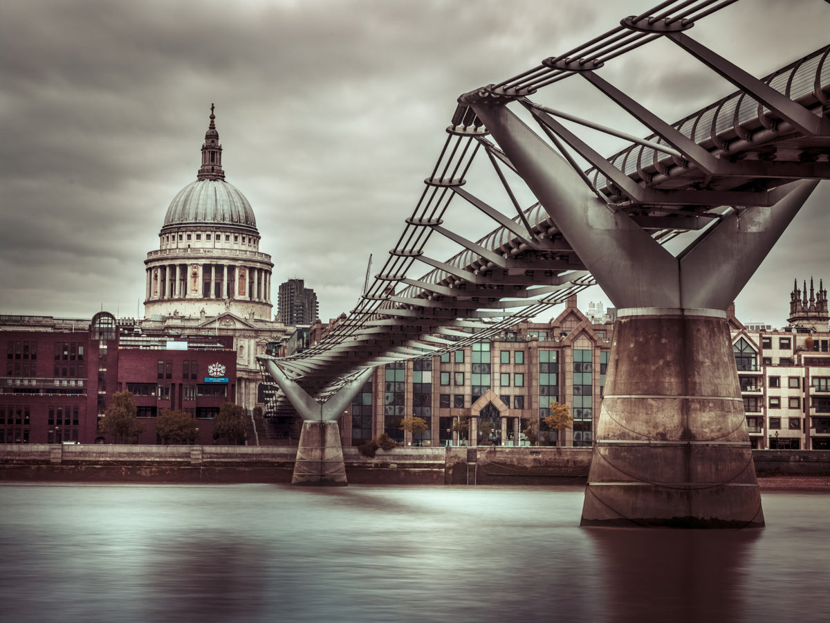 London Millennial Bridge Vista Wall Mural in your room — zoomed