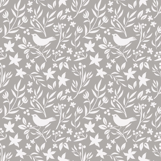 Scandinavian Folk Bird Botanical Theme Wallpaper‚Å†