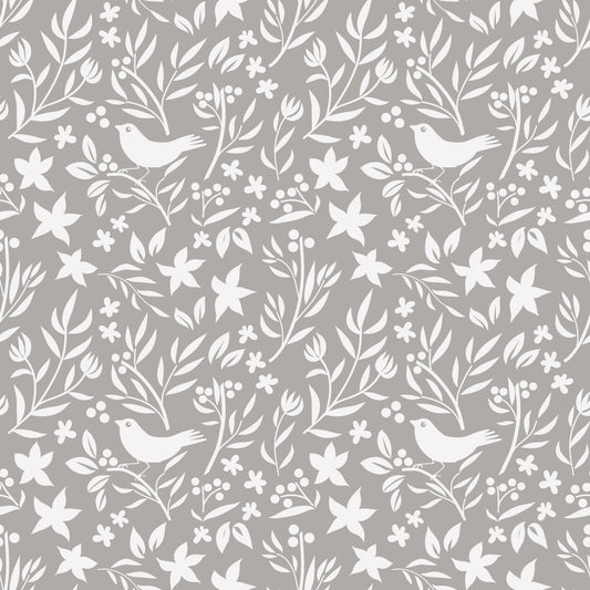 Scandinavian Folk Bird Botanical Theme Wallpaper⁠