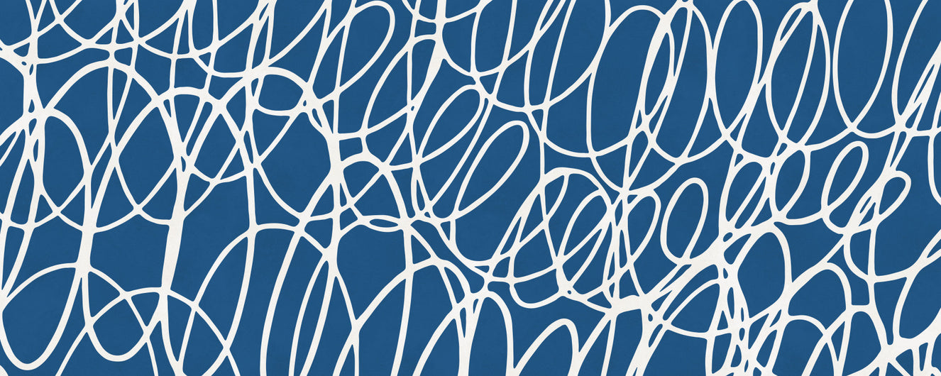 Sapphire Scribbles Wall Mural