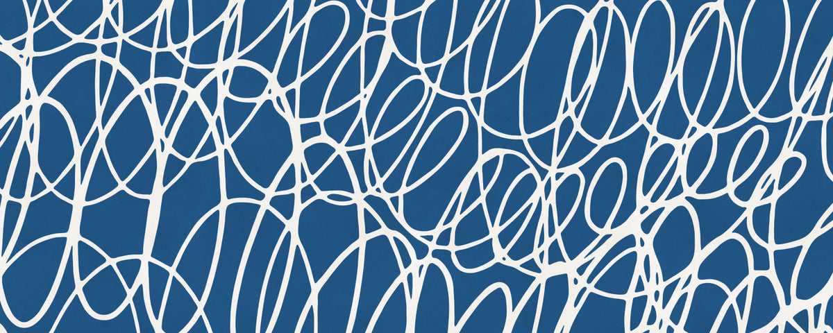 Sapphire Scribbles Wall Mural in your room