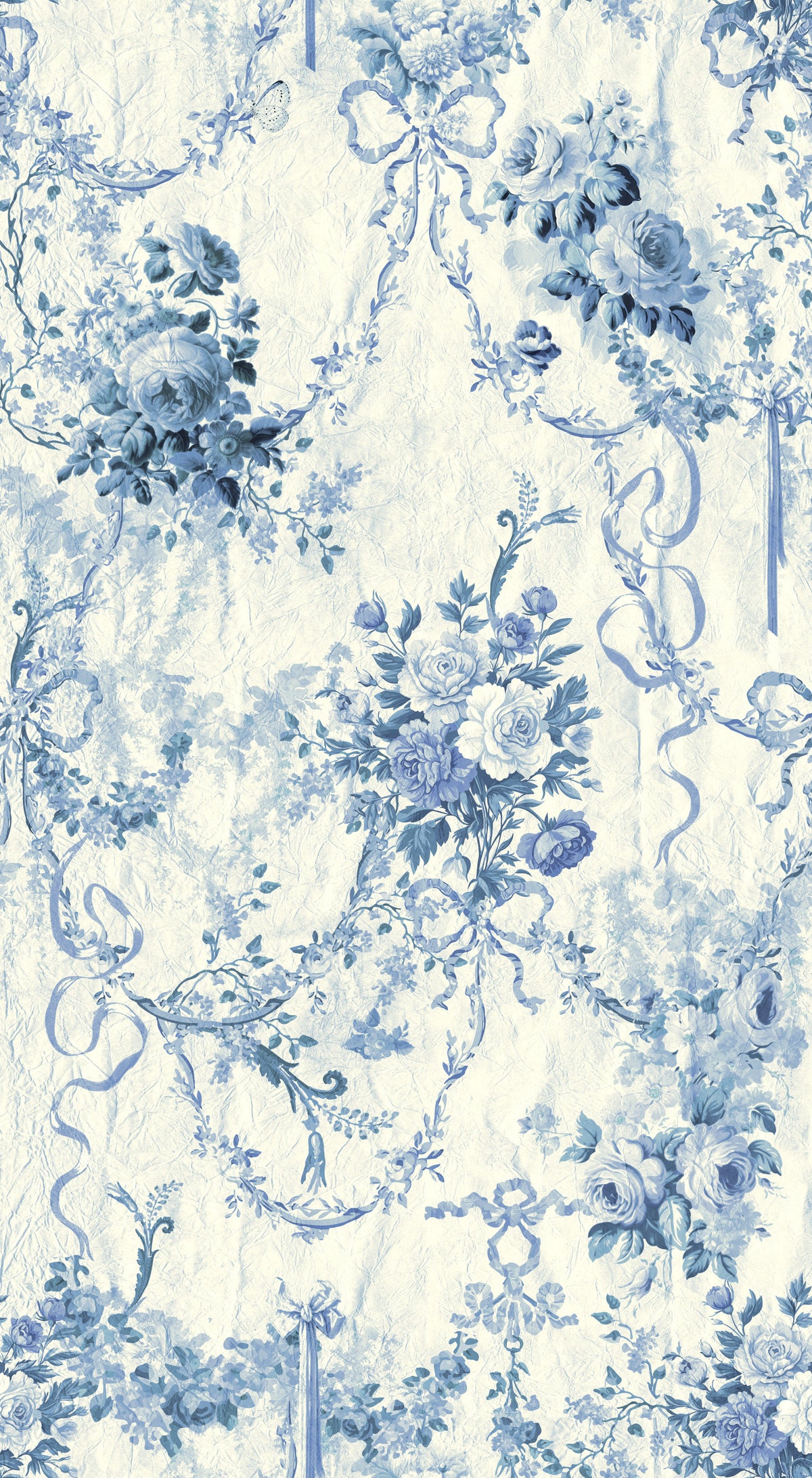 Papier peint charme chinoiserie floral bleu in your room