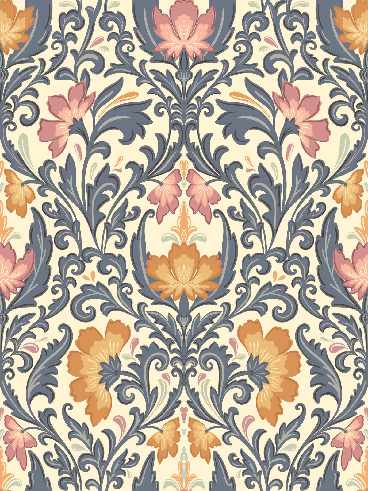 Bloom Damask Wallpaper‚Å†