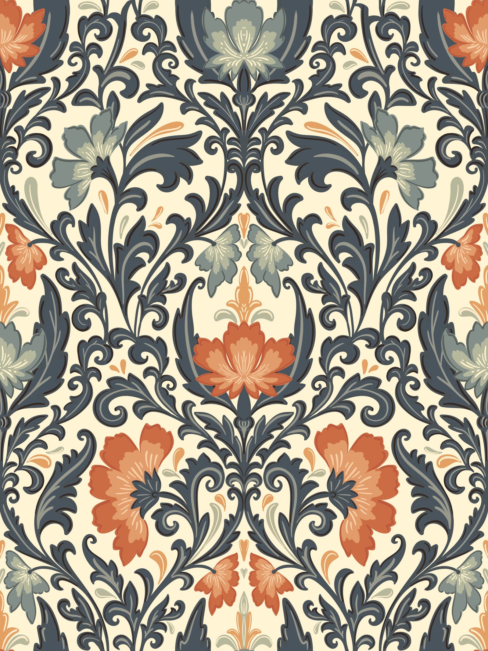 Timeless Floral Opulence Wallpaper⁠