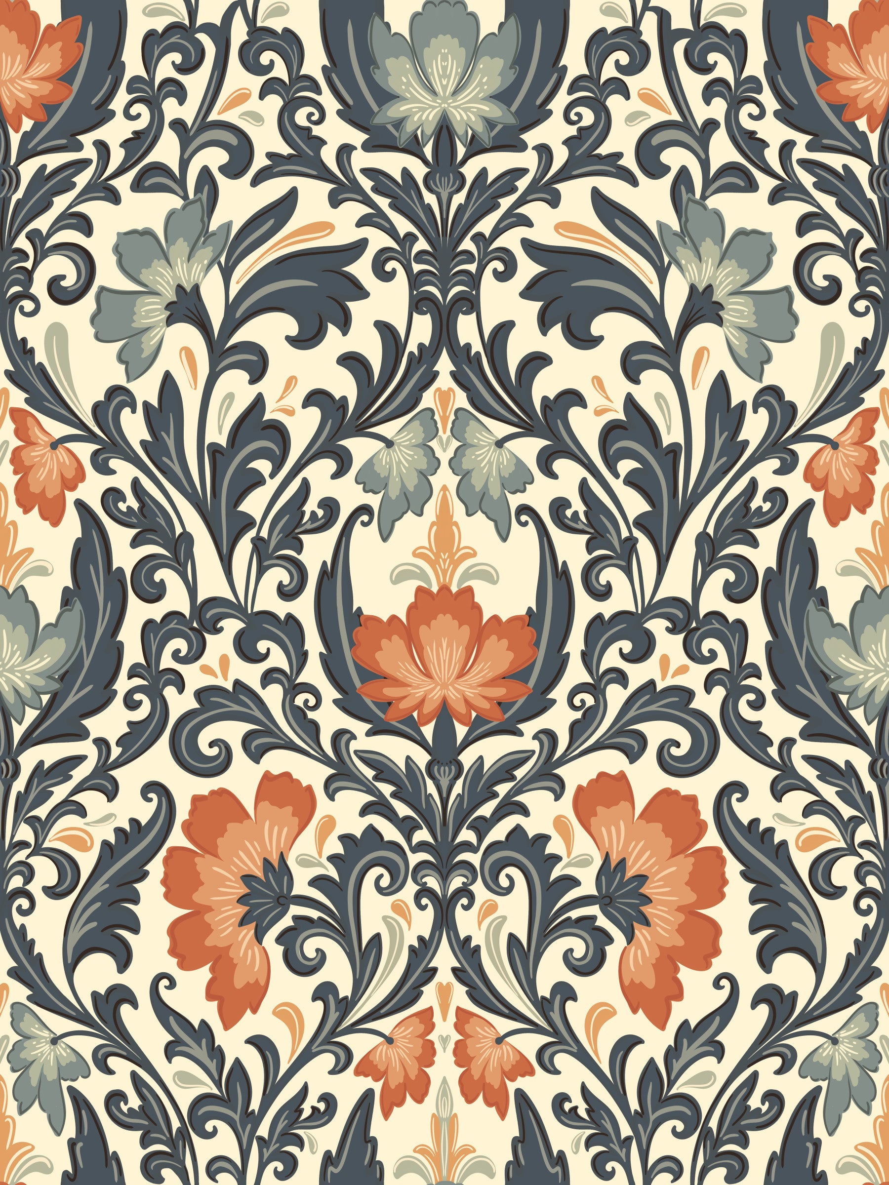 Timeless Floral Opulence Wallpaper⁠ in your room — zoomed