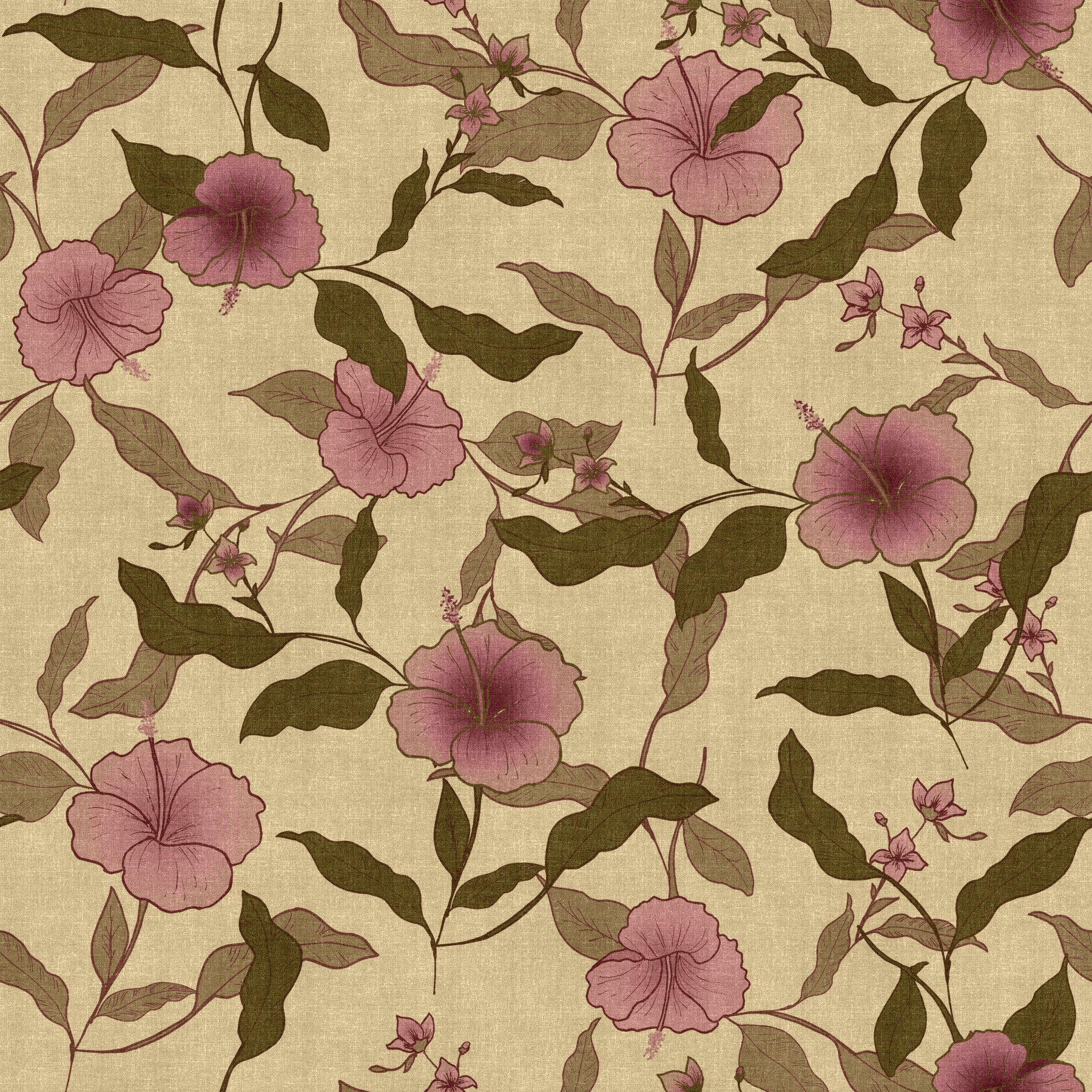 Faded Tropical Floral Heritage Wallpaper‚Å†