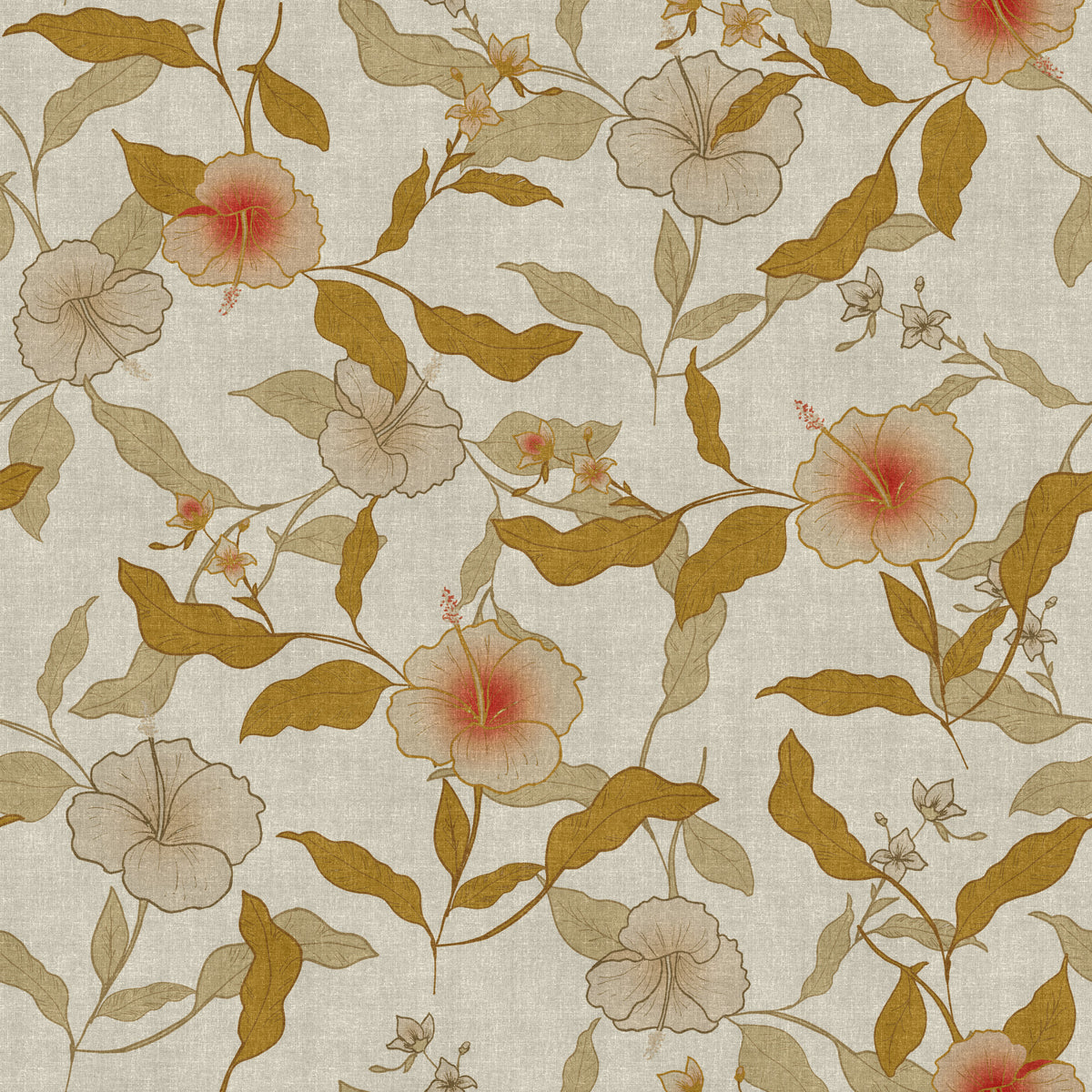 Faded Tropical Floral Timeless Wallpaper⁠ in your room — zoomed