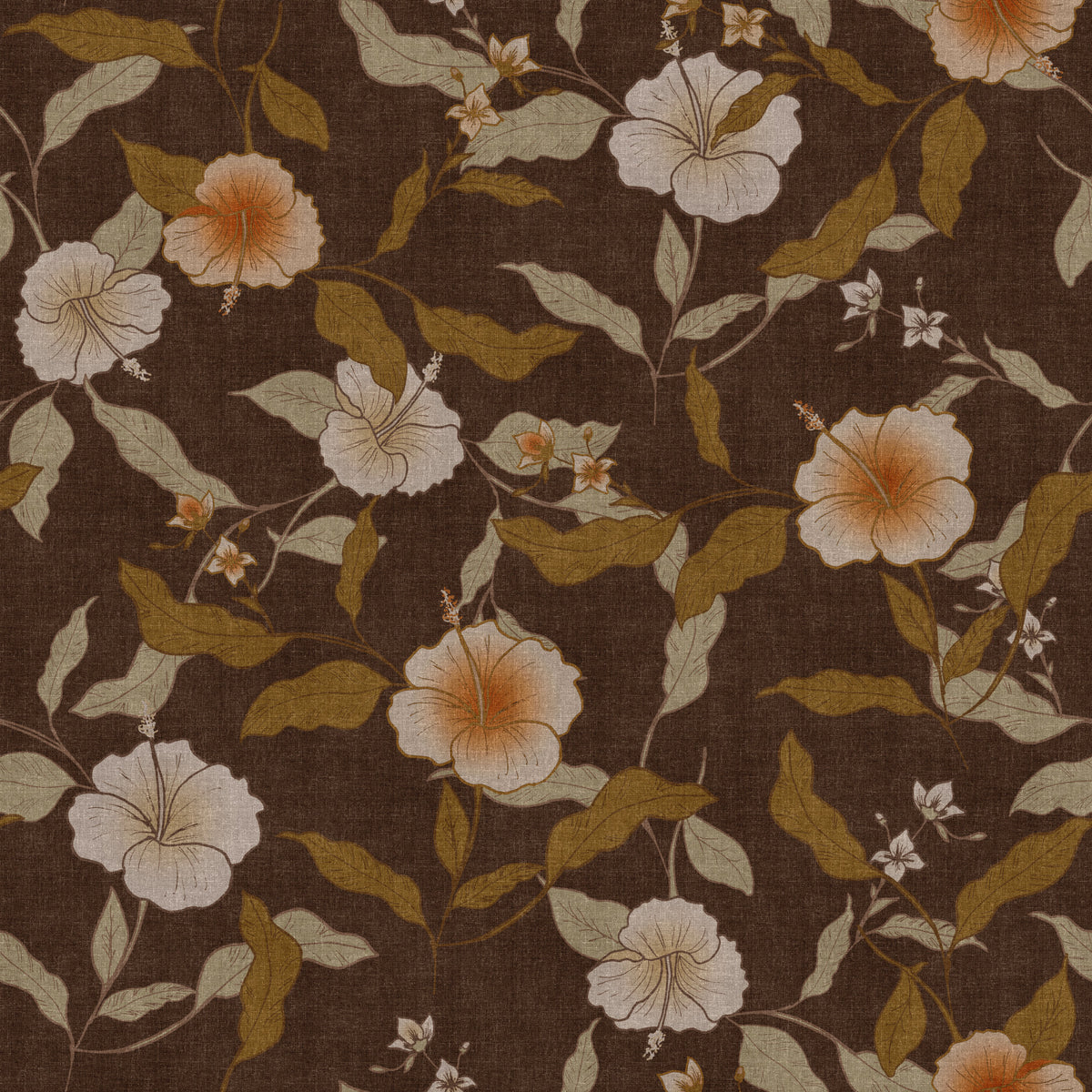 Papier peint vintage chaud à fleurs tropicales délavées