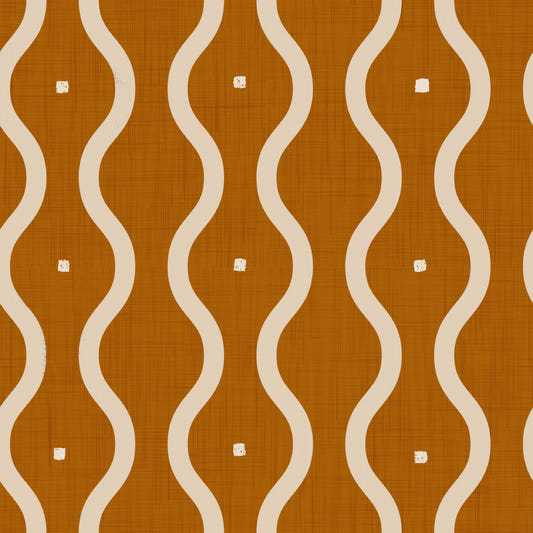 Retro Waves in Sienna Wallpaper‚Å†