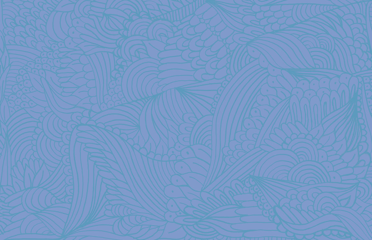 Azure Zen Doodle Wall Mural