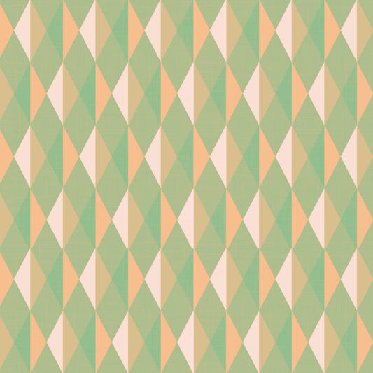Mint & Peach Triangles  Wall Mural
