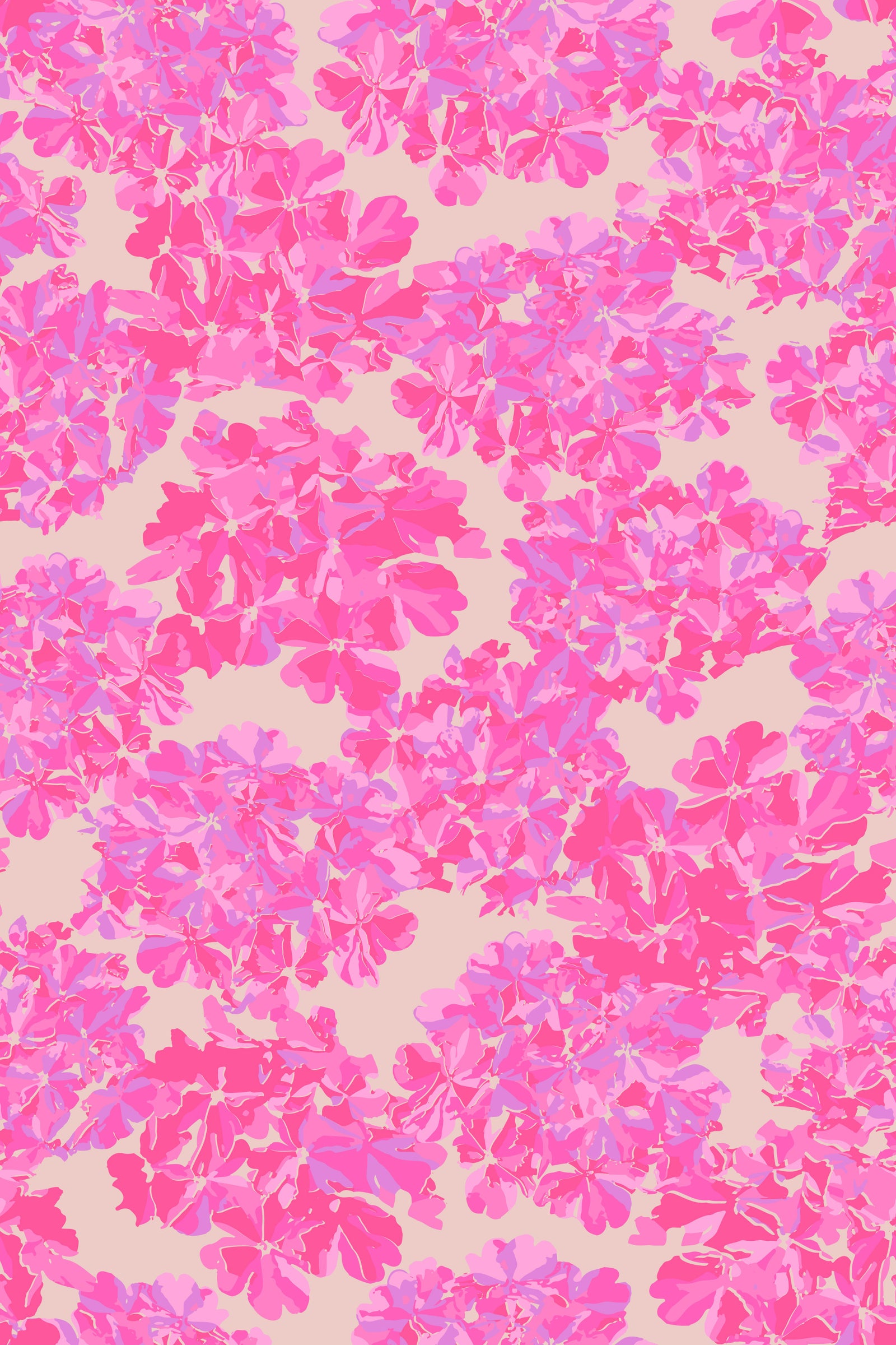Big Bloom Hydrangeas Vintage English Floral Antique Rose Pink Lavender Wallpaper⁠ in your room