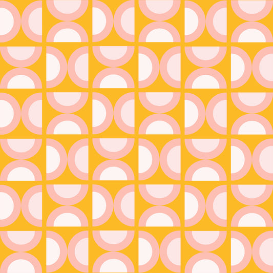 Retro Blush Arcs Wall Mural