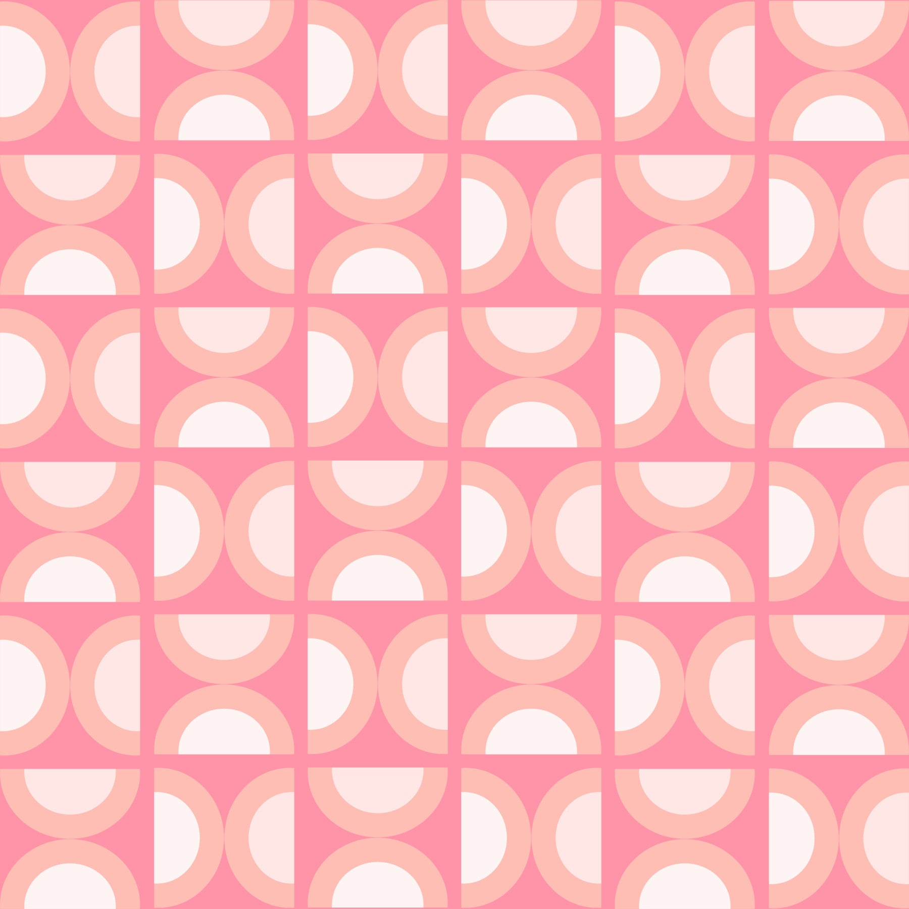 Retro Peach Arcs Wall Mural