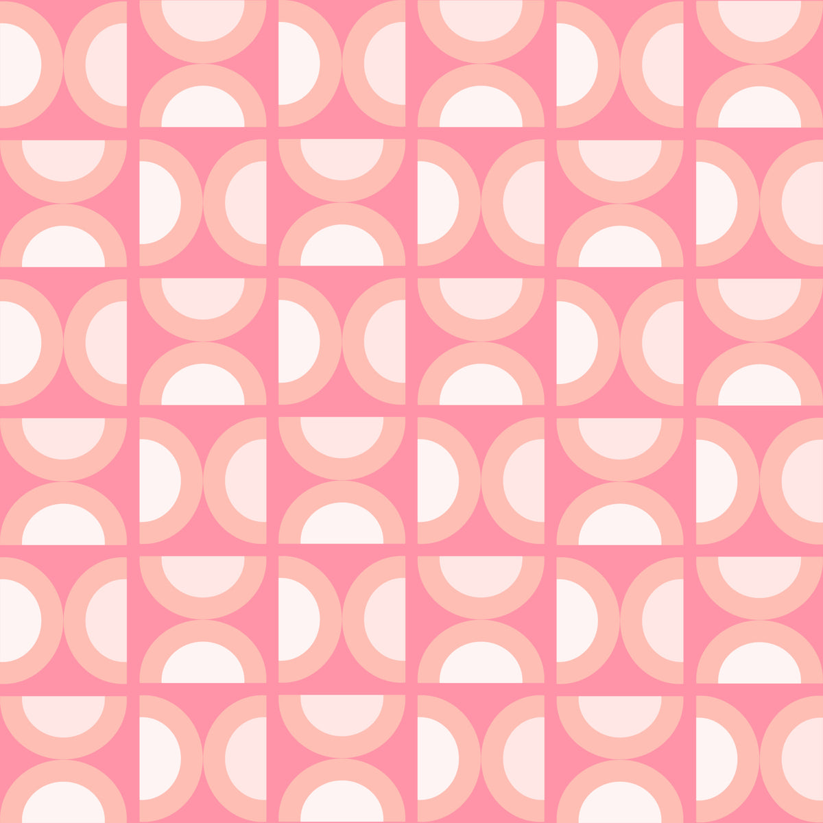 Retro Peach Arcs Wall Mural in your room — zoomed