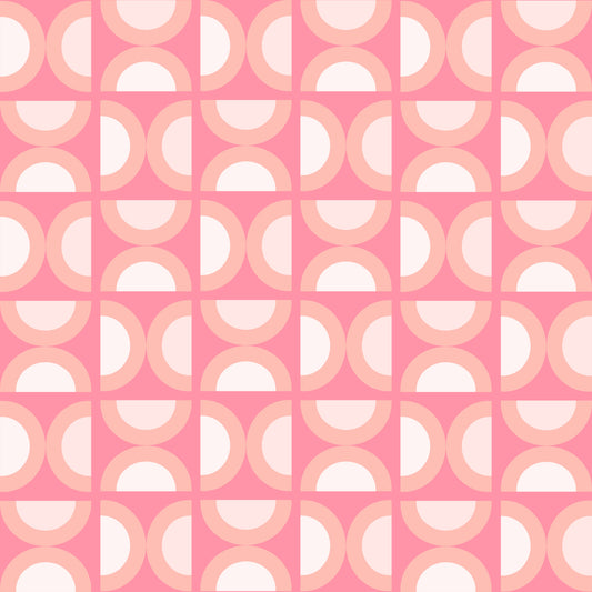 Retro Peach Arcs Wall Mural