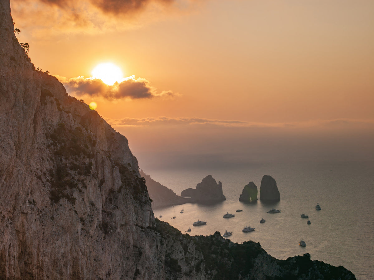 Sunrise Cliffs Wall Mural in your room — zoomed