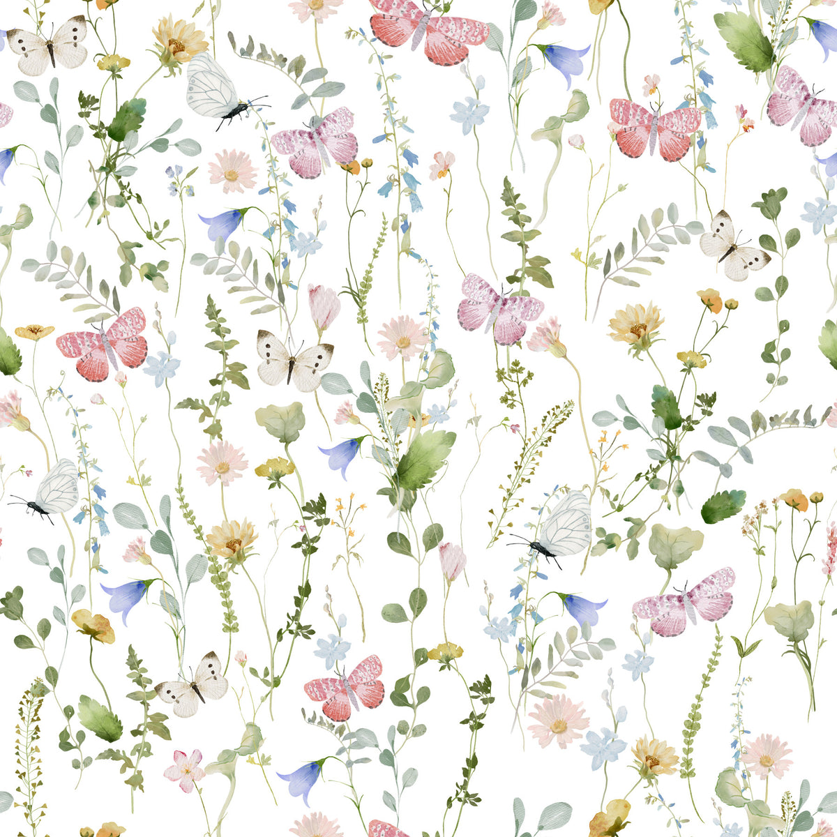 Butterfly Wildflowers Meadow Wallpaper⁠ in your room — zoomed
