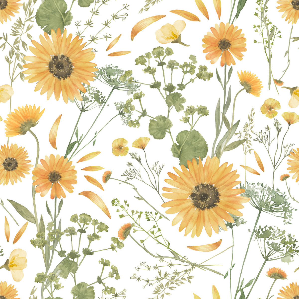Watercolor Wildflower Dream Wallpaper⁠ in your room — zoomed