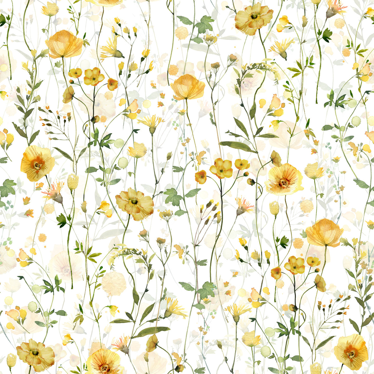 Golden Meadow Blooms Wallpaper⁠ in your room