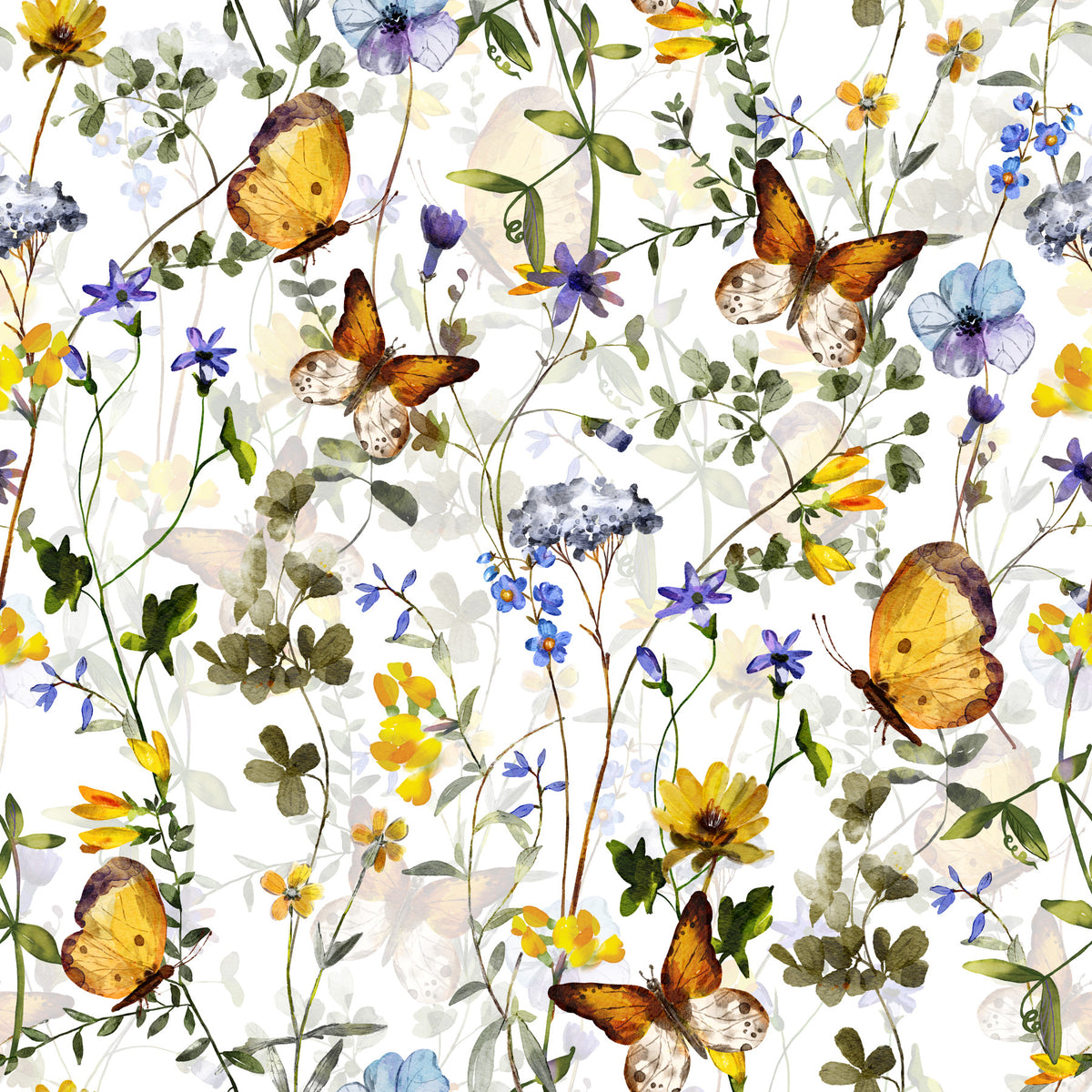 Yellow Butterfly Meadow Wallpaper⁠ in your room