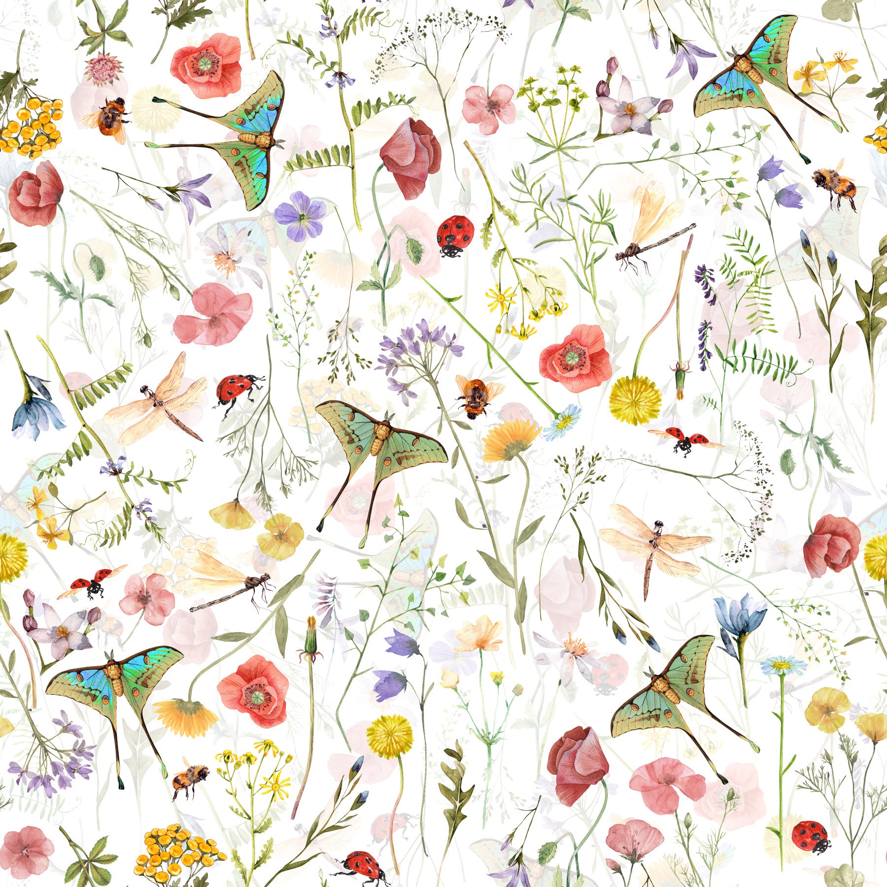 Vintage Watercolor Meadow Wallpaper‚Å†