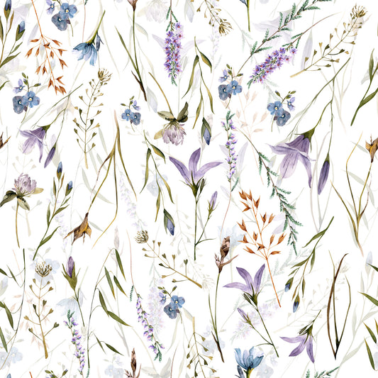 Watercolor Spring Wildflower Meadow Wallpaper⁠