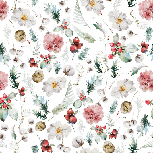 Winter Bloom Watercolor Wallpaper⁠