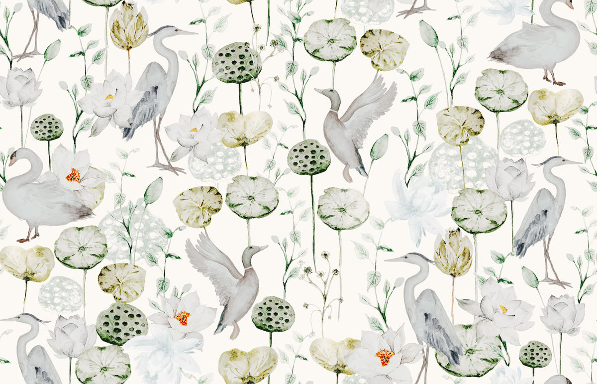 Watercolor Bird Haven Wall Mural