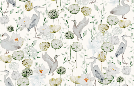 Watercolor Bird Haven Wall Mural