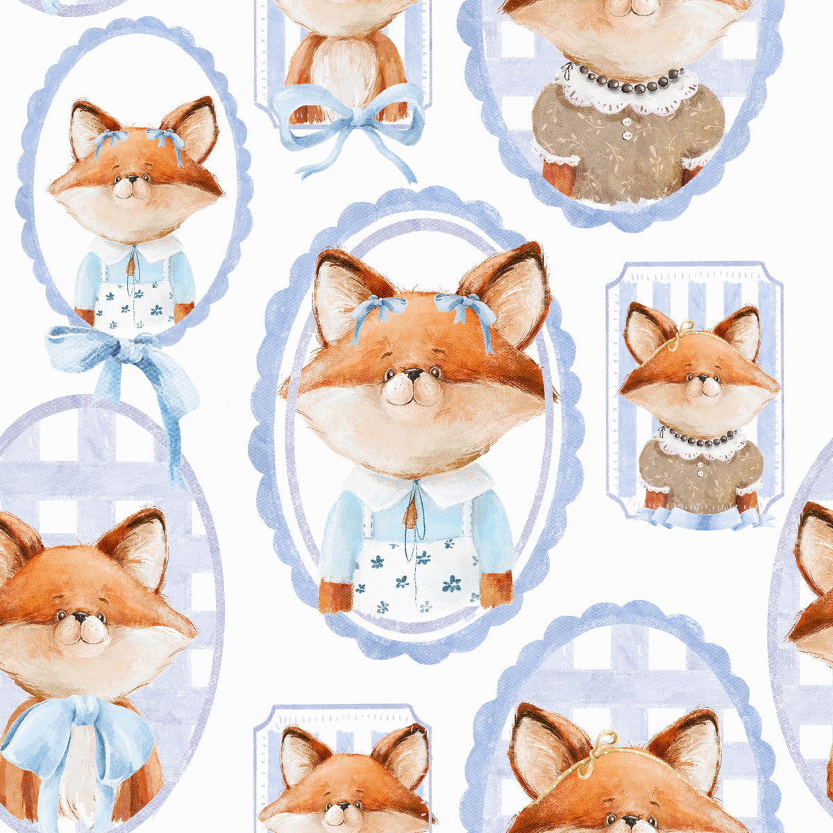 Fox Portrait Gallery Wallpaper⁠ in your room — zoomed