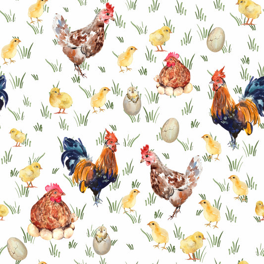 Watercolor Chicken Coop Wallpaper⁠