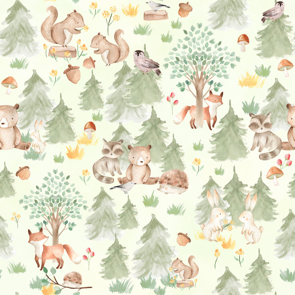 Forest Friends Forever Wallpaper⁠ in your room — zoomed