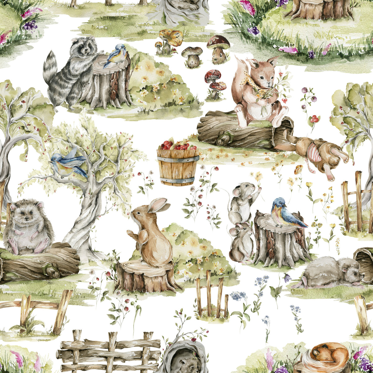 Watercolor Woods Wallpaper⁠ in your room — zoomed